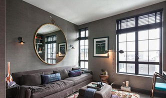 現代摩登灰與白 時尚藝術格復式居